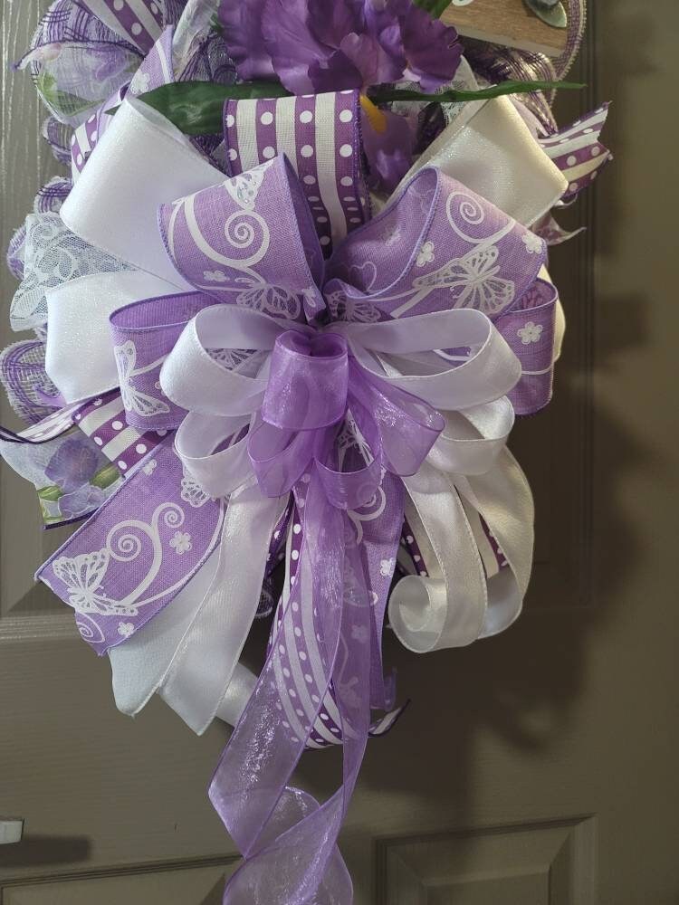 Lavender and purple "Blessed Nest" wreath,  Front door wreath,  Easter wreath,  Spring wreath