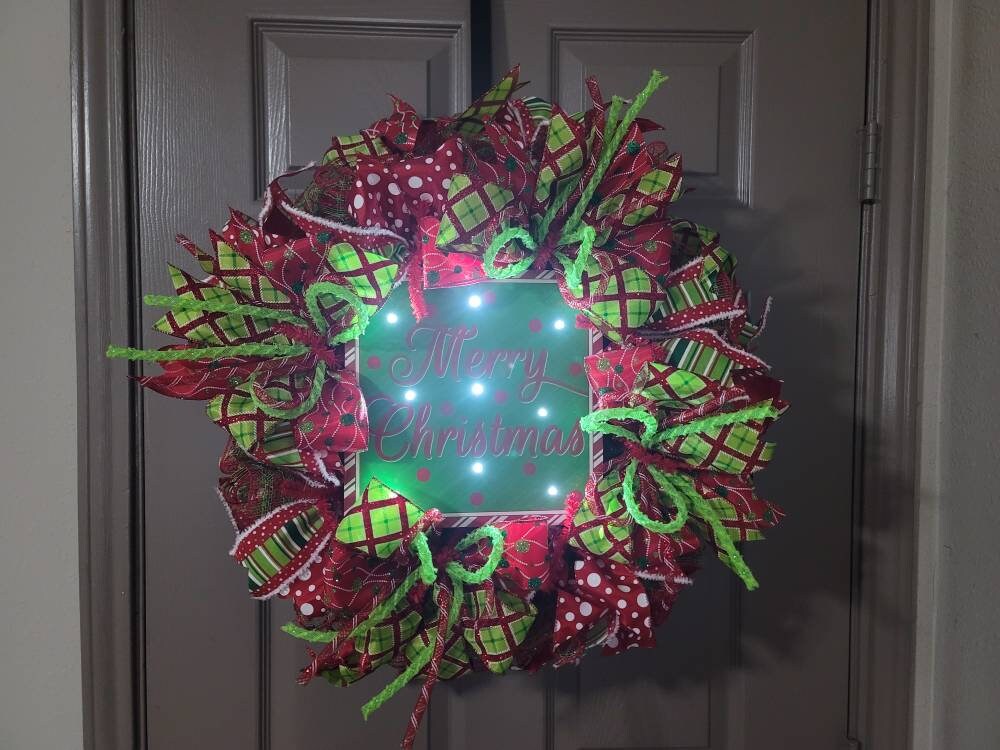 Christmas wreath,  red and green Christmas wreath,  holiday wreath,  winter wreath, front door wreath