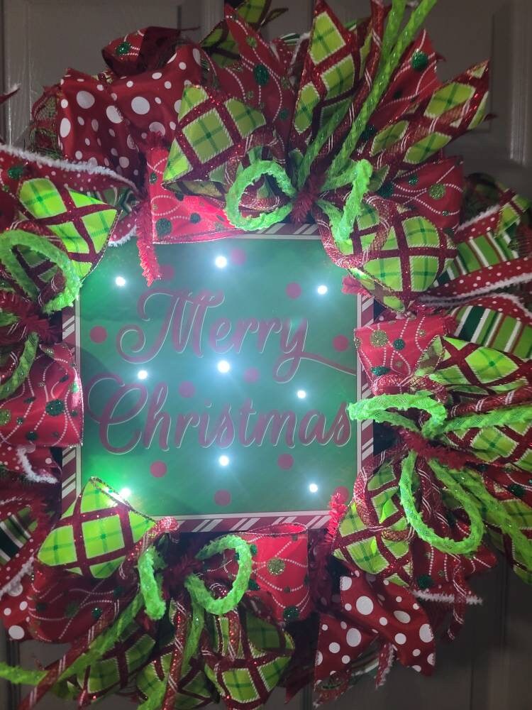 Christmas wreath,  red and green Christmas wreath,  holiday wreath,  winter wreath, front door wreath