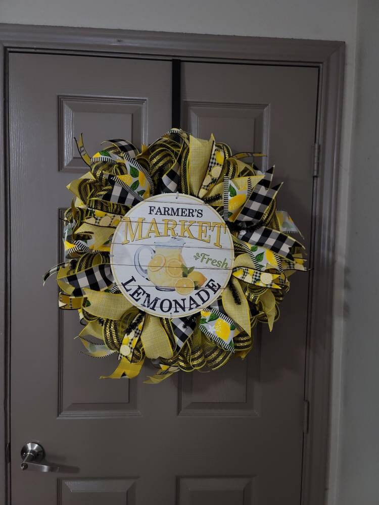 Lemon wreath, Everyday wreath,  Spring wreath, summer wreath,  front door wreath,  door decor