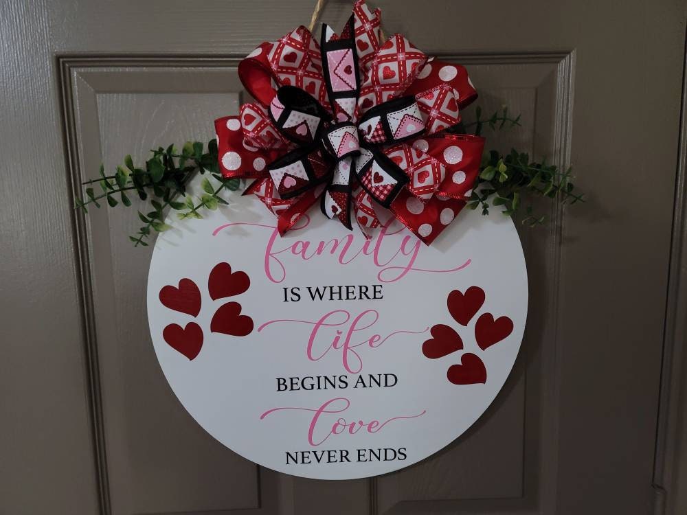 Valentine's or everyday door hanger,  door decor,  Everyday,  door hanger, wood door hanger