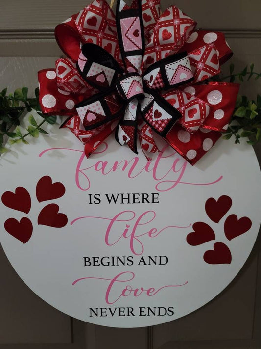 Valentine's or everyday door hanger,  door decor,  Everyday,  door hanger, wood door hanger