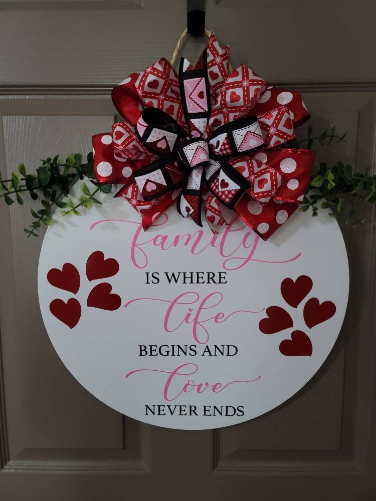 Valentine's or everyday door hanger,  door decor,  Everyday,  door hanger, wood door hanger