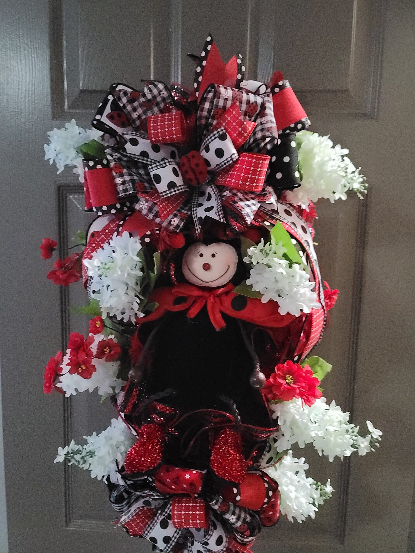 Ladybug swag, Spring, Summer, swag, wreath, seasonal wreath