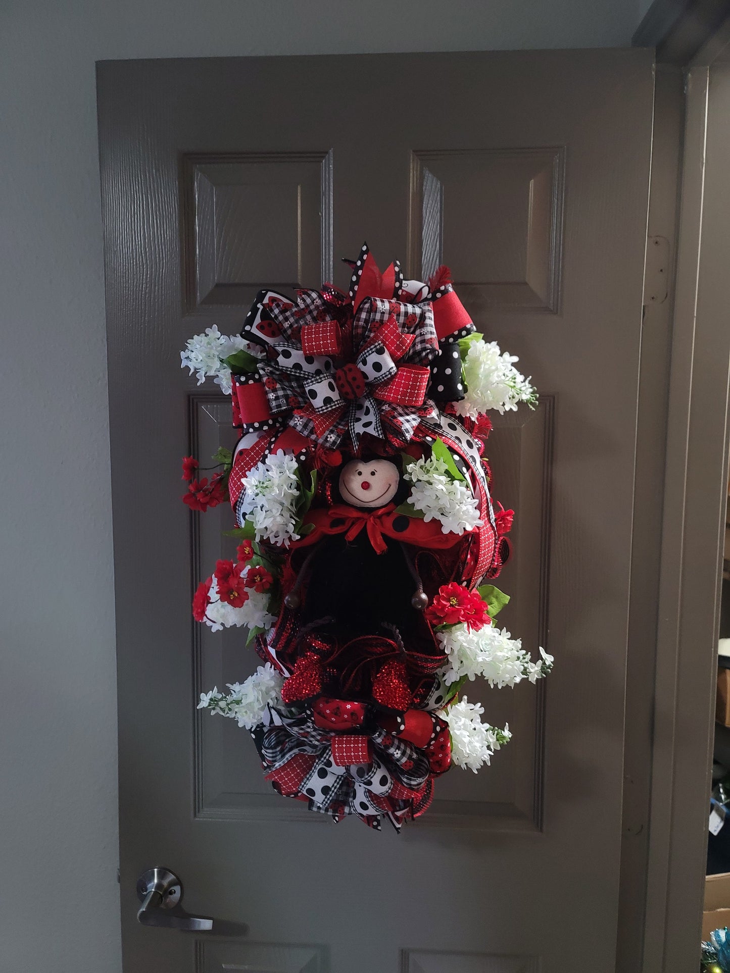 Ladybug swag, Spring, Summer, swag, wreath, seasonal wreath