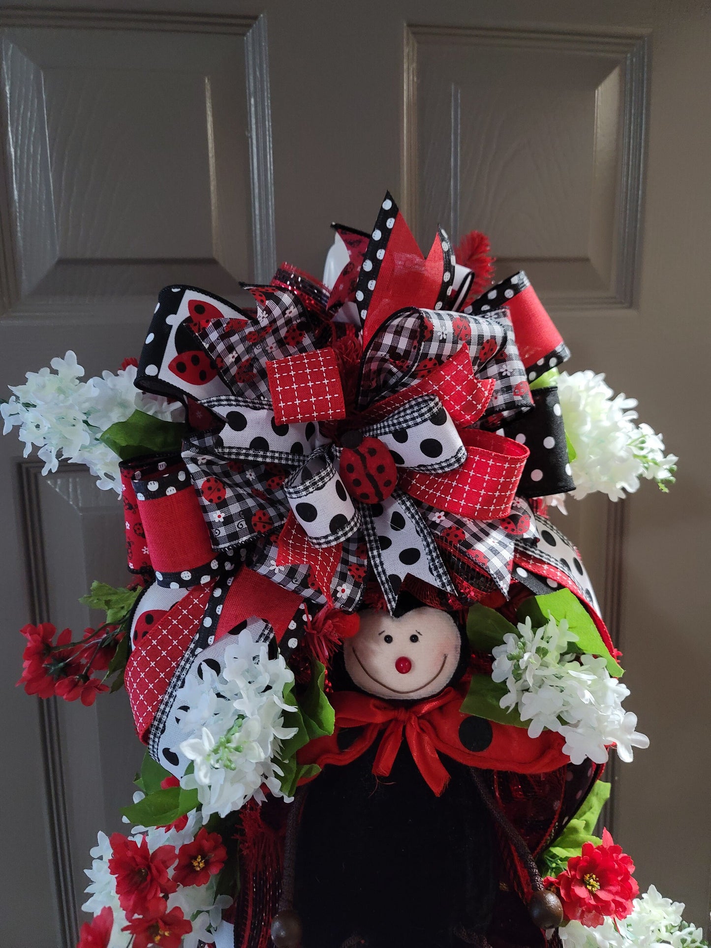 Ladybug swag, Spring, Summer, swag, wreath, seasonal wreath