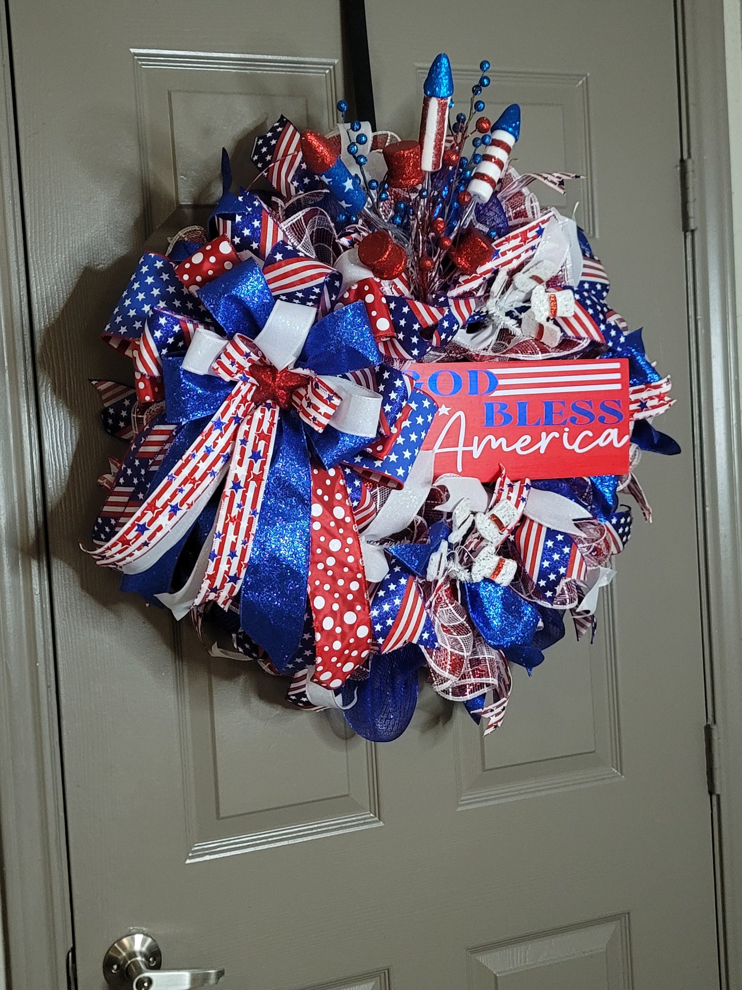 Fourth of July,  Memorial day,  Labor day wreath,  summer wreath,  Red white and blue wreath