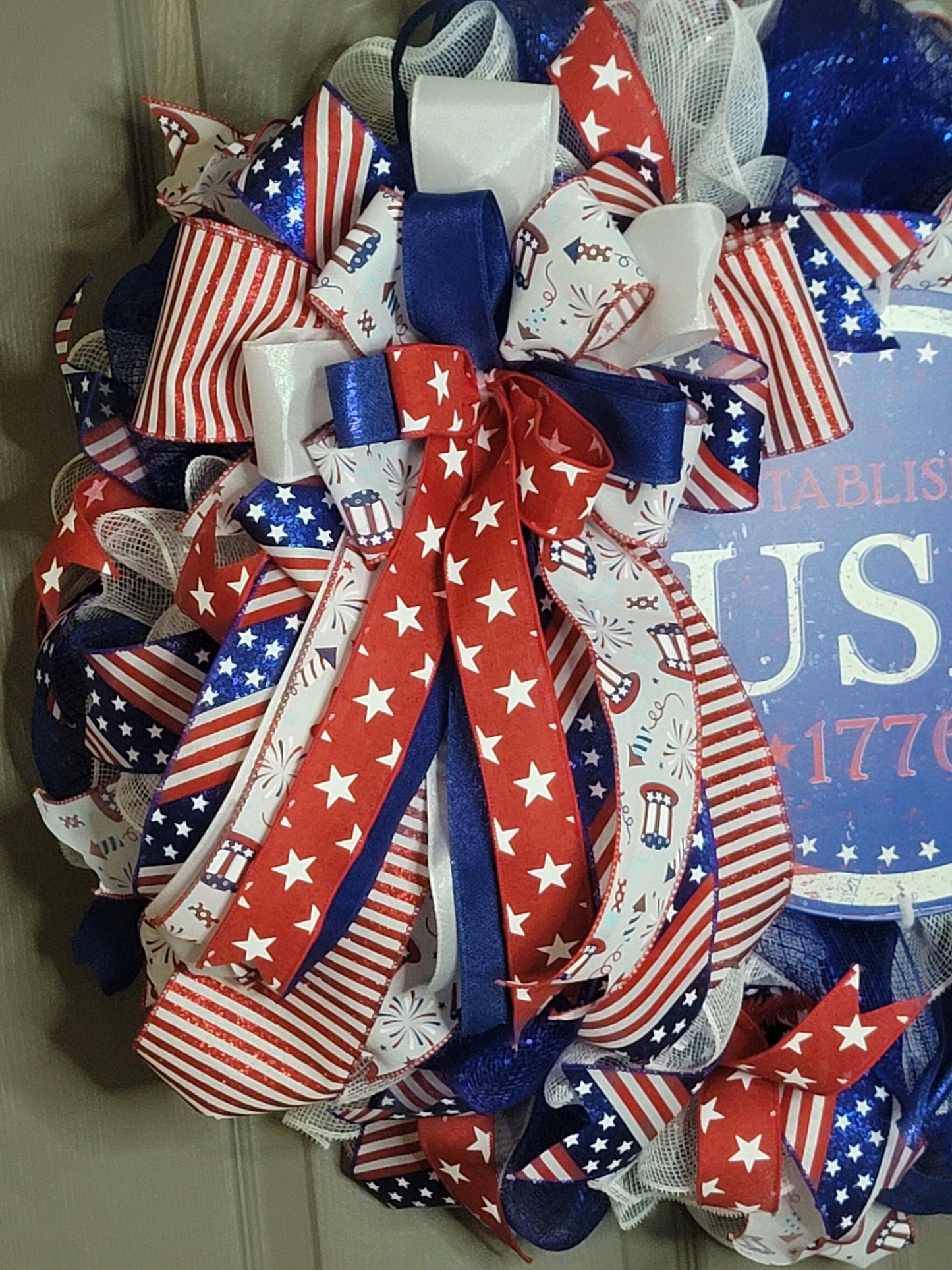 Fourth of July,  Memorial day,  Labor day wreath,  summer wreath,  Red white and blue wreath, Everyday wreath