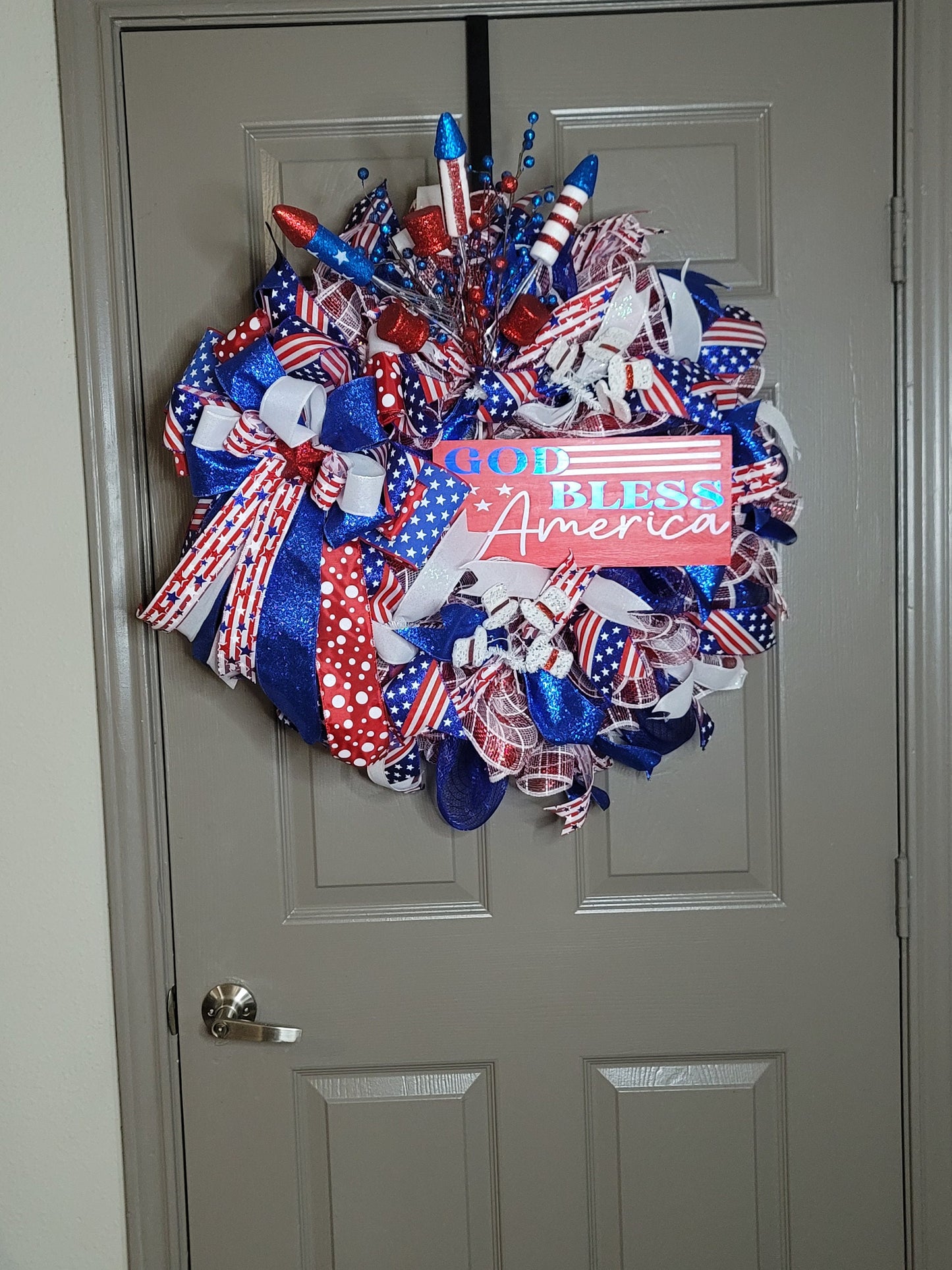 Fourth of July,  Memorial day,  Labor day wreath,  summer wreath,  Red white and blue wreath